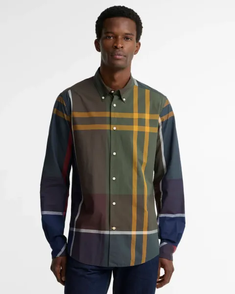 Oversized Tartan Dunoon Tailored Long-Sleeved Shirt