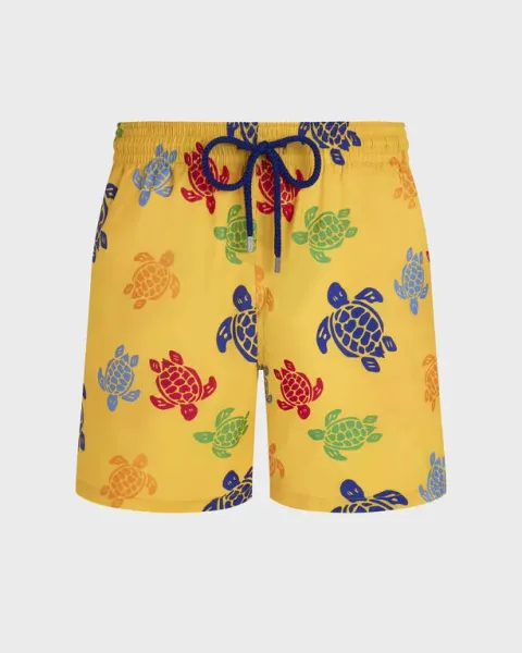 Vilebrequin Men Ultra-light And Packable Swim Shorts Tortues Multicolores