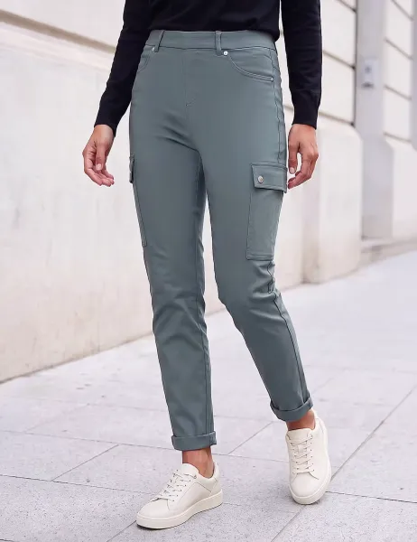 Roman Cargo Straight Leg Trousers Khaki
