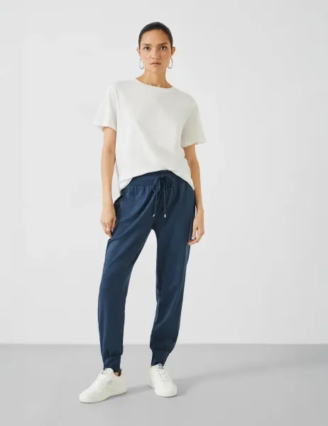 HUSH Amie Modal Blend Tapered Joggers Navy