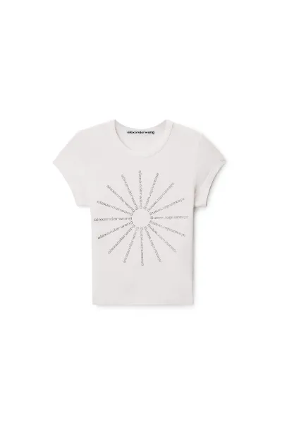 CRYSTAL HOTFIX PINWHEEL FITTED TEE