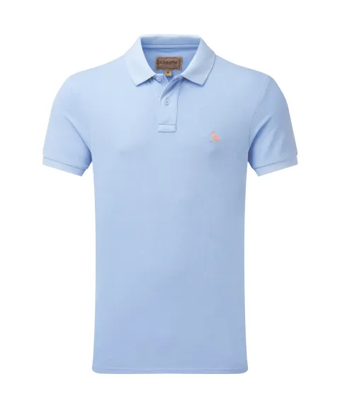 Schöffel Country St Ives Garment Dyed Polo Shirt - Pale Blue