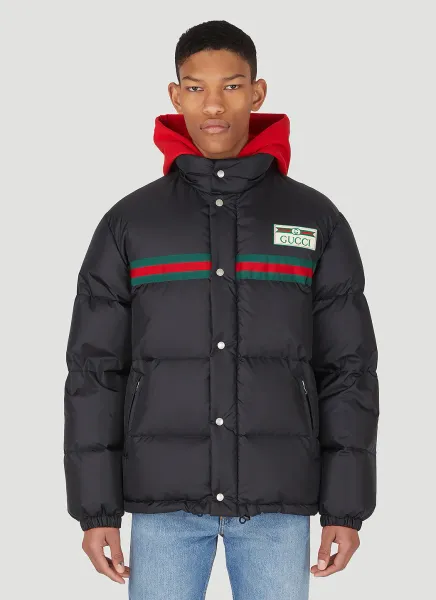 Web Stripe Quilted Down Jacket