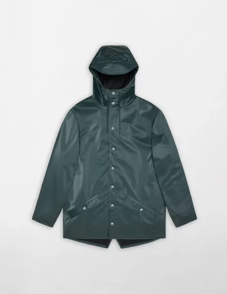 Rains Waterproof Hooded Rain Jacket Dark Teal