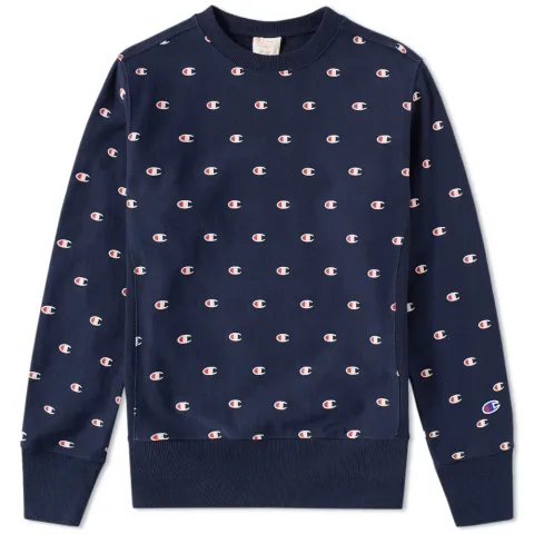 All Over Embroidered Crew Sweat