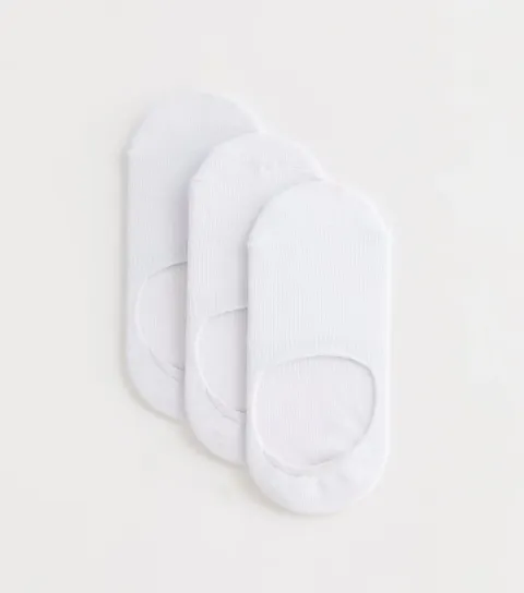 Women's 3 Pack White Sports Heel-Grip Invisible Socks
