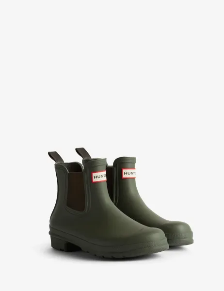 Flat Wellington Boots Olive