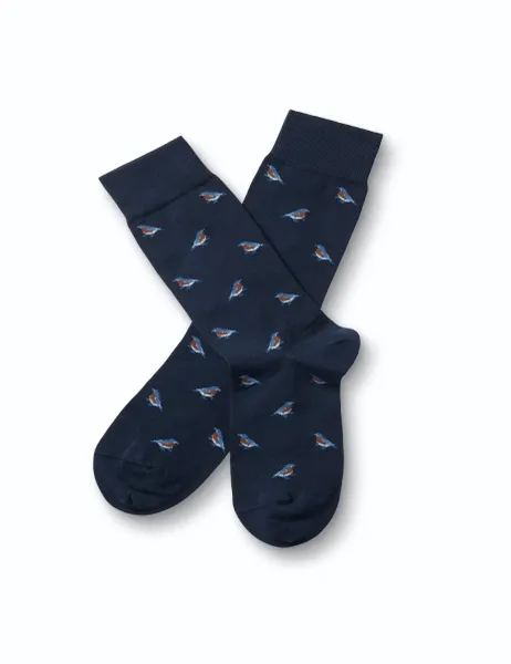 Charles Tyrwhitt Cotton Rich Animal Print Novelty Socks Navy Mix