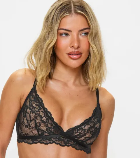 Ann Summers Women's Black Lace Non Padded Bralette