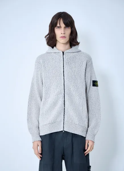 Zip-Up Knit Hoodie