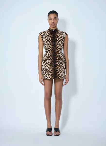 Sleeveless Animal Print Dress