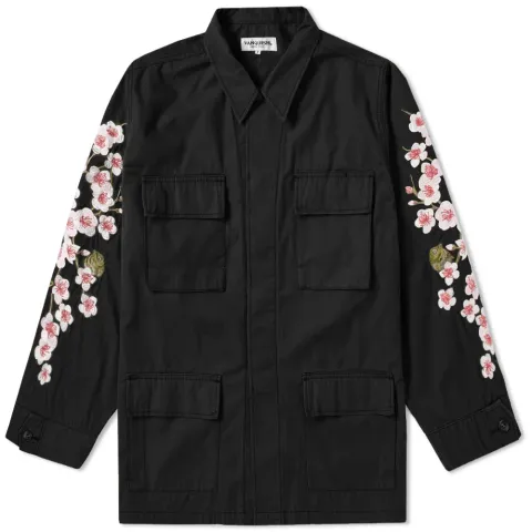 Black By Vanquish Sakura Embroidery Army Jacket
