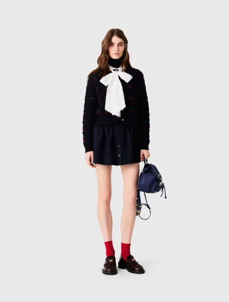 Embroidered cherry cardigan