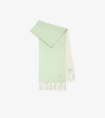 Knight Cashmere Scarf in Mint green/pebble white