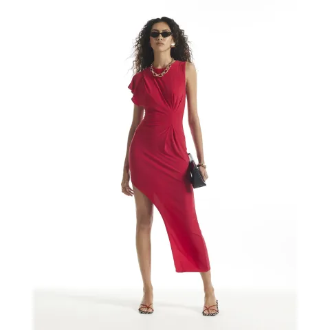 River Island Asymmetric Hem Midi Dress