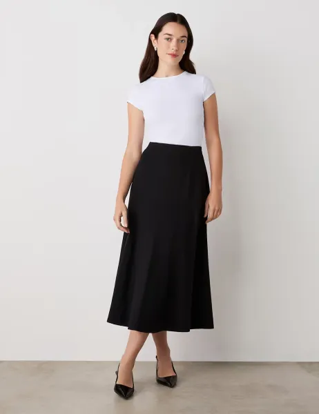 Jersey Midi Skirt Black