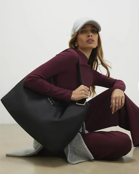 River Island Nylon Slouch Shopper Bag