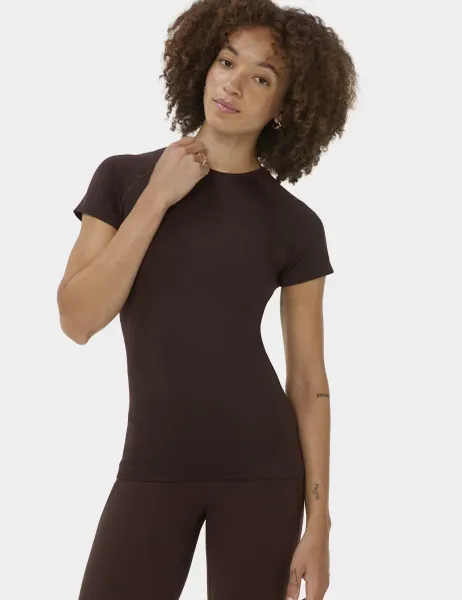 Sweaty Betty Athlete Seamless Gym T-Shirt Dark Brown