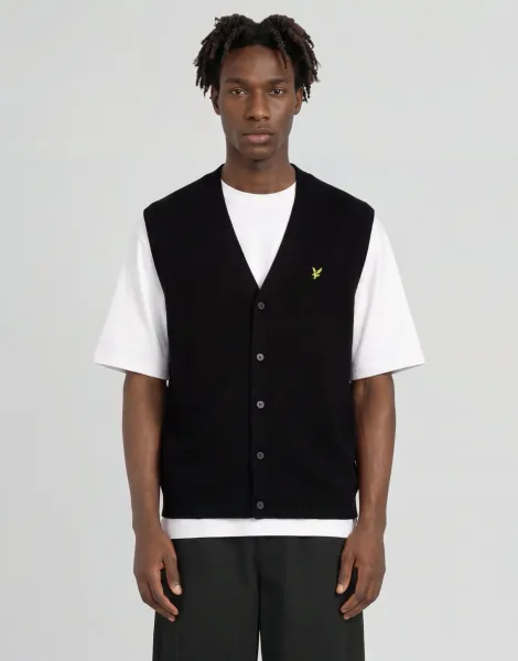 Lyle & Scott Cotton Merino Button Through Vest