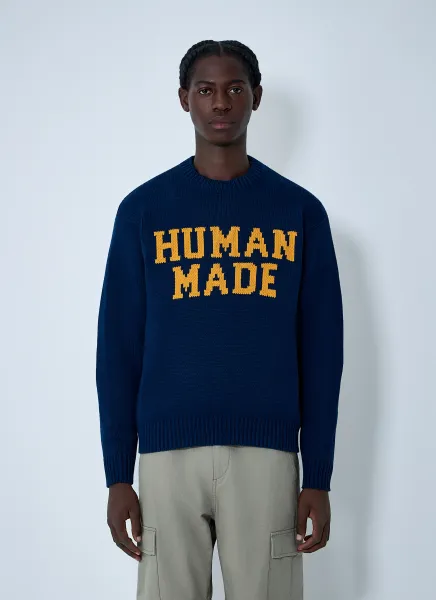 Logo Motif Cotton Sweater