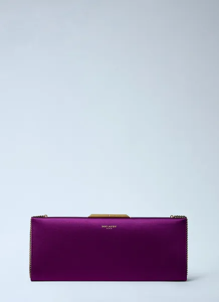 Letter Clutch Bag With Lizard Chain