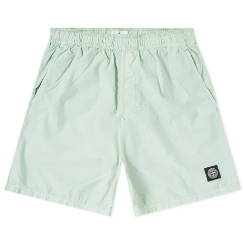 Brushed Nylon Patch Logo Swim Short