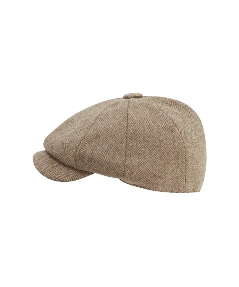 Schöffel Country Newsboy Cap - Cobblestone Herringbone Tweed