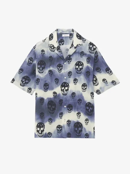 Tie-Dye Skull Hawaiian Shirt