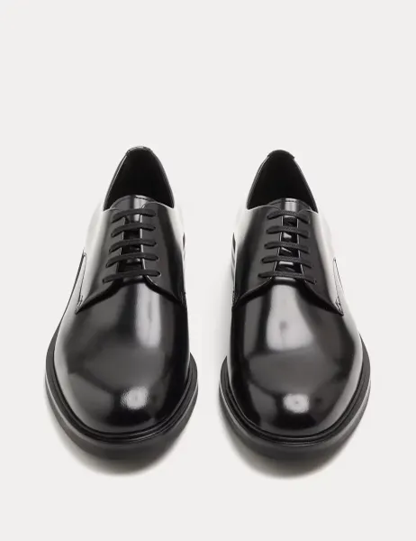 Autograph Leather Derby Shoes Black