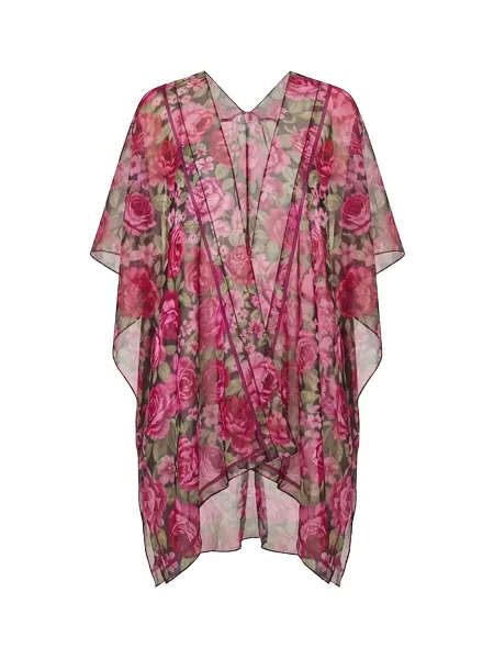 James Lakeland Two-Tone Rose Print Kaftan