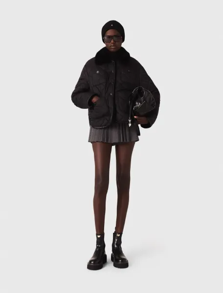 Reversible sequin puffer jacket