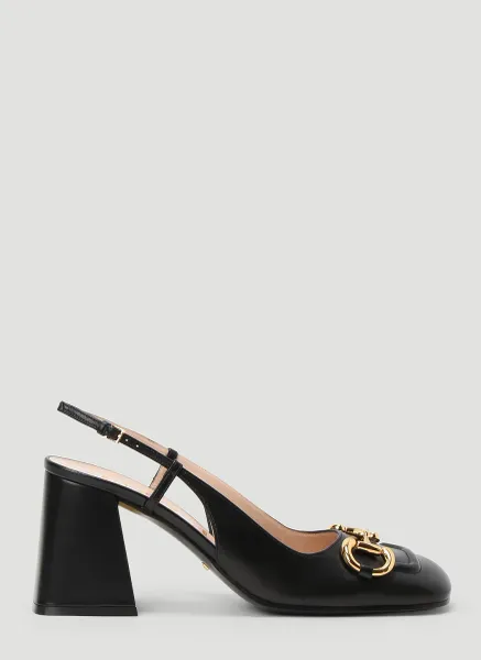Horsebit Heeled Pumps