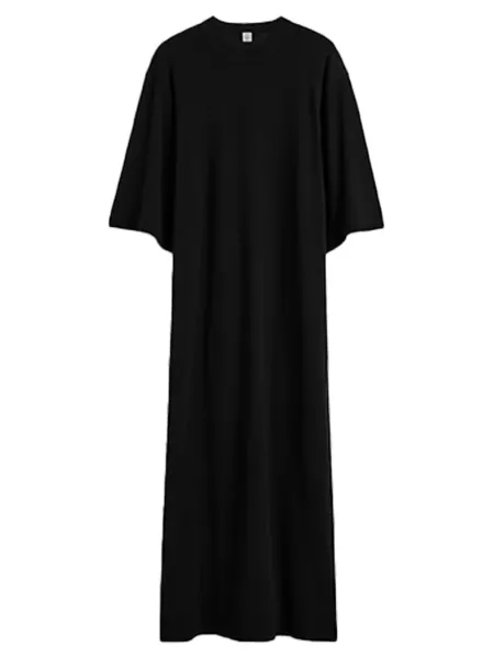 Merino Knit Tee Dress Black