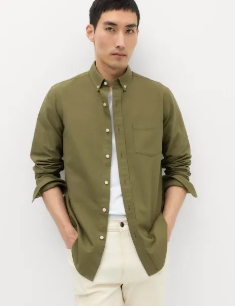 Marks & Spencer Pure Cotton Ultimate Oxford Shirt Sage