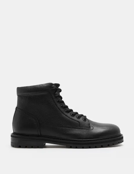 Autograph Leather Lace Up Casual Boots Black