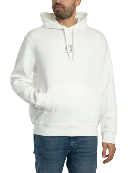 Armani Exchange Jersey Logo Pullover Hoodie