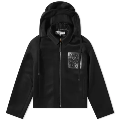 Anagram Leather Patch Jacket