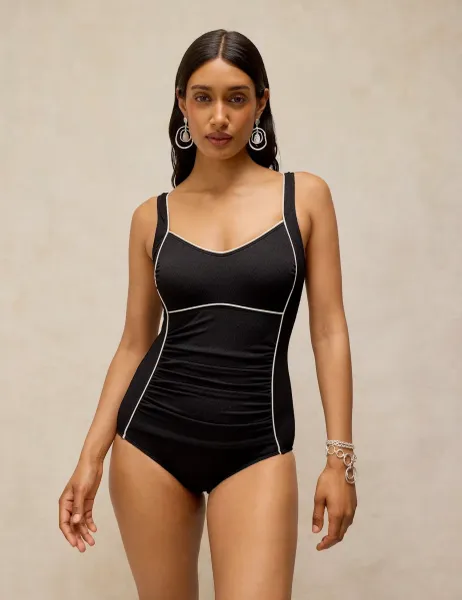 White Stuff Textured Swimsuit Black