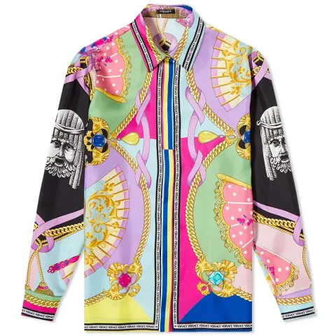 Fan Print Silk Shirt