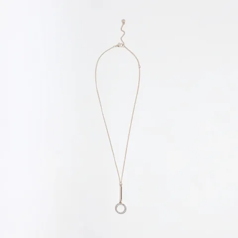 River Island Rose Diamante Pendant Necklace