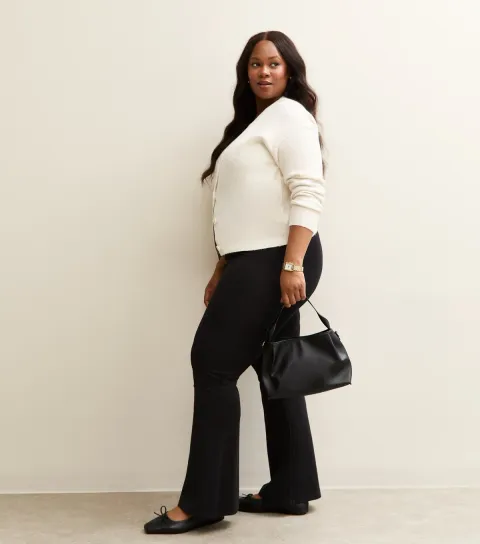 Women's Plus Size Black Kick Flare Leggings Curves