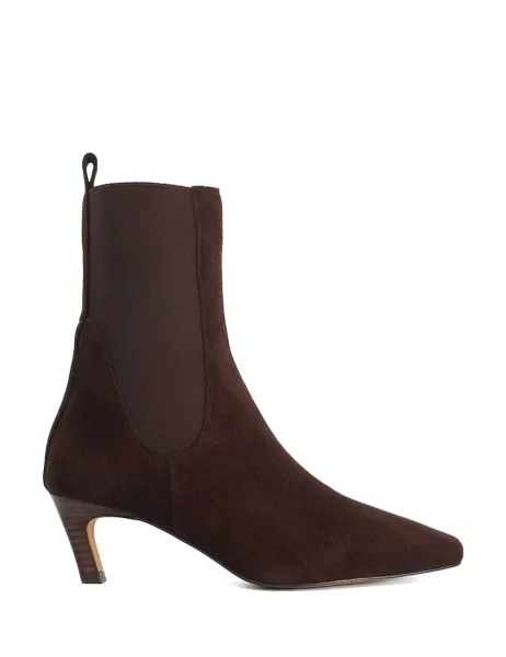 Dune London Kitten Heel Elasticated Ankle Boots Brown