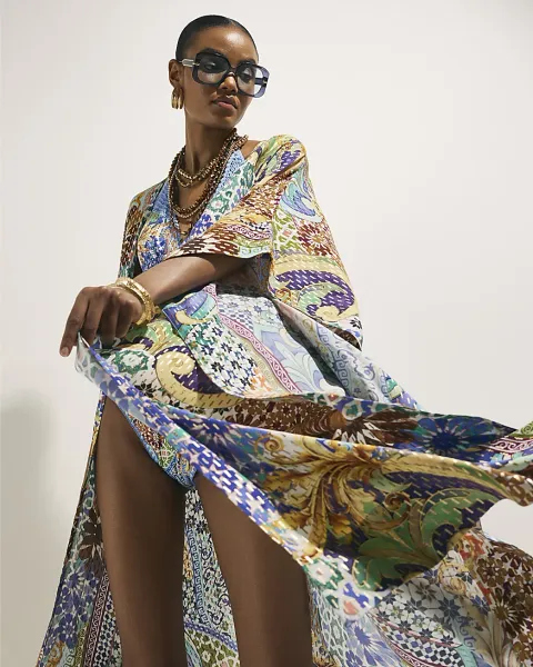 River Island Tile Print Maxi Kaftan