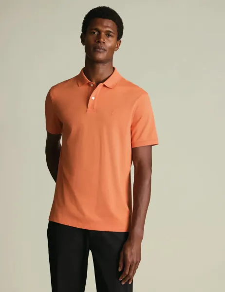 Charles Tyrwhitt Cotton Rich Pique Polo Shirt Orange