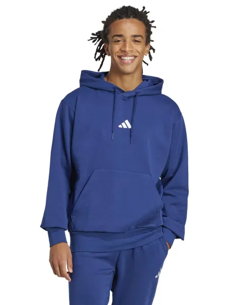 Adidas Essentials Feelcozy Cotton Rich Fleece Hoodie Medium Blue