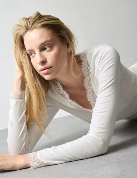 Autograph Modal Rich Thermal Top with Cashmere Ivory