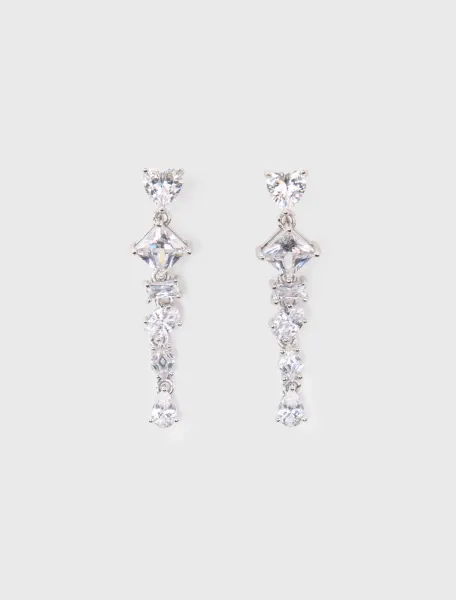 Rhinestone heart earrings