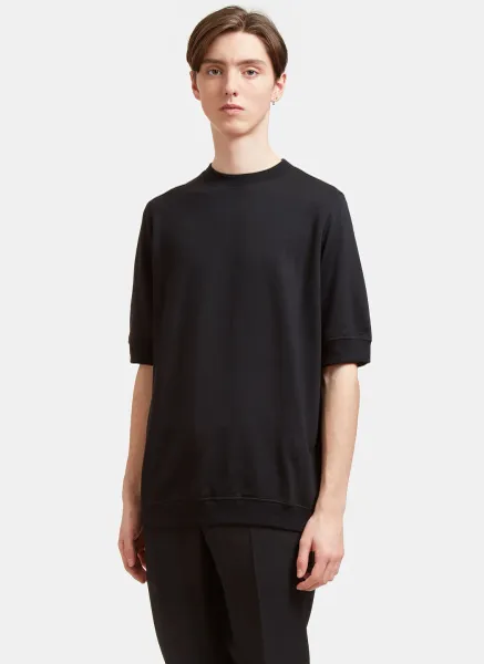 Wool-Blend Fine-Knit T-Shirt