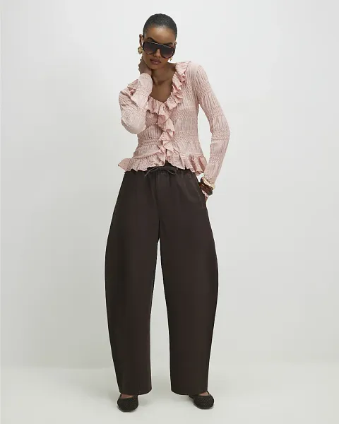 River Island Elasticated Tapered Denim Trousers