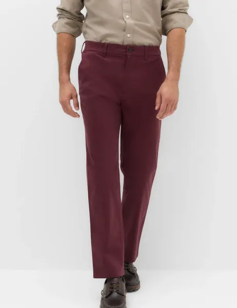 Marks & Spencer Regular Fit Stretch Chinos Bordeaux